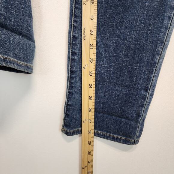 LOGO Lori Goldstein Girlfriend Jeans Size 4 28" High Waist Stretch Distressed - Picture 11 of 14